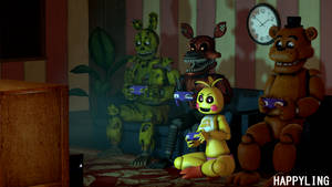 Nightmare Freddy Night Play Wallpaper