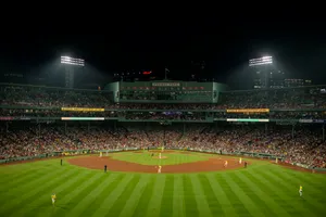 Nighttime Baseball Gameat Historic Stadium.jpg Wallpaper