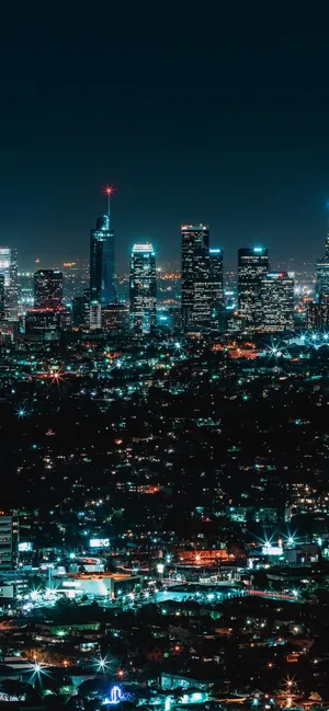 Nighttime Cityscape Skyline Wallpaper