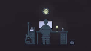 Nighttime Developer Workspace Wallpaper