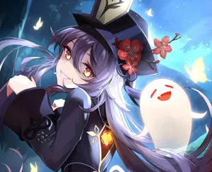 Nighttime Hu Tao Pfp Wallpaper