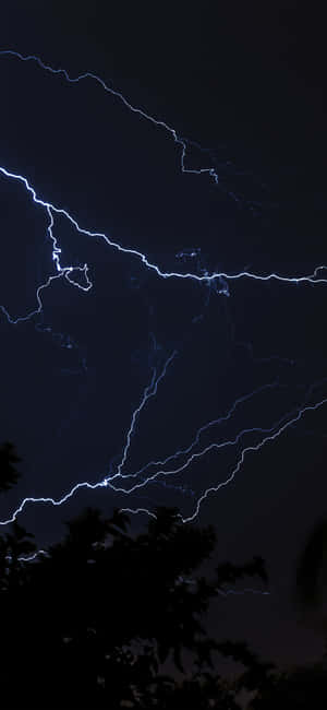 Nighttime Lightning Strike Wallpaper