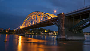 Nijmegen Bridgeat Twilight Wallpaper