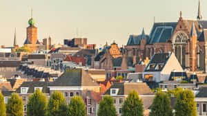 Nijmegen Cityscape Sunset Wallpaper