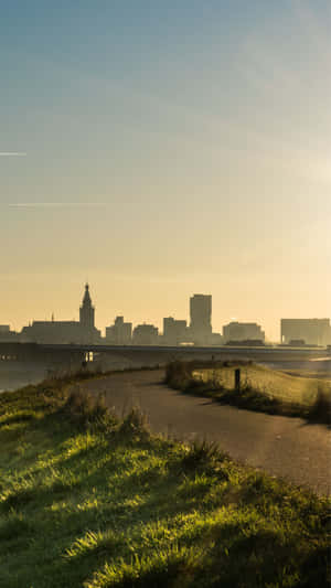 Nijmegen Skylineat Sunrise Wallpaper