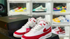 Nike Air Jordan 1 Retro White Red Wallpaper