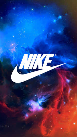 Nike Galaxy Logo Blue And Red Nebula Wallpaper