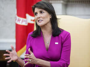 Nikki Haley Dressed In Formal Attire Wallpaper