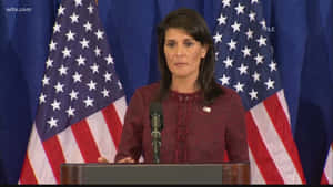 Nikki Haley Serious Look Wallpaper