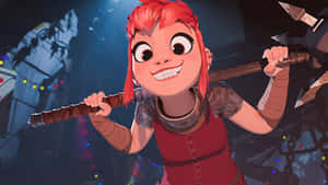 Nimona Animated Character With Weapon Wallpaper