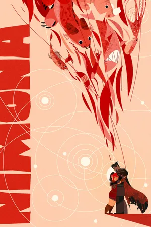 Nimonaand Blackheart Red Abstract Art Wallpaper