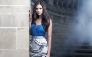 Nina Dobrev In Castle Wallpaper