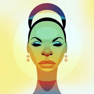 Nina Simone Black American Vector Art Portrait Wallpaper