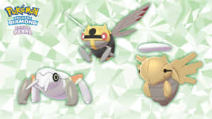 Nincada, Ninjask, Shedinja Geometric Background Wallpaper