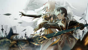 Ningguang Of Genshin Impact In Her Mystical Element Wallpaper