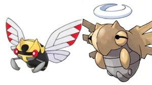 Ninjask And Shidenji White Background Wallpaper