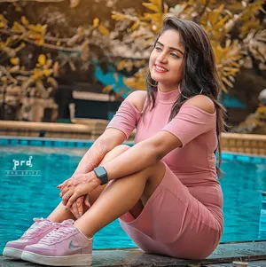 Nisha Guragain In Pink Outfit Wallpaper