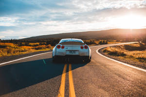 Nissan Gt R And Sunset Wallpaper