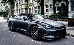 Nissan Gt R Custom Black Satin Wallpaper