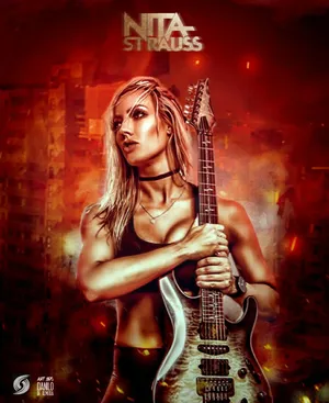 Nita_ Strauss_ Guitarist_ Artwork Wallpaper
