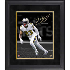 No. 23 Marshon Lattimore With Signature On Frame Wallpaper