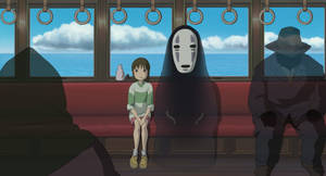 No-face At Sea Railway Wallpaper