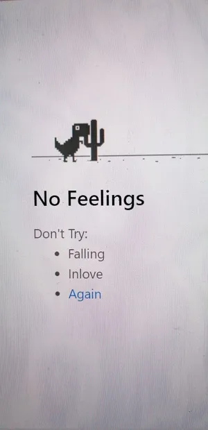 No Feelings Dinosaur Game Gray Aesthetic Sad Wallpaper