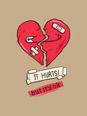 No Love Heart With Safety Pin Wallpaper