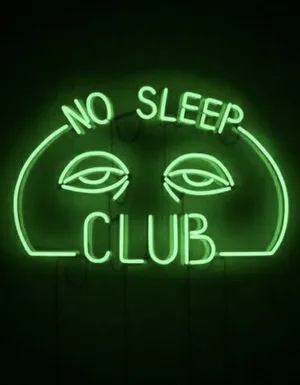 No Sleep Club Neon Sign Wallpaper