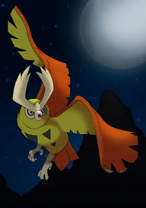 Noctowl Flying Night Sky Wallpaper