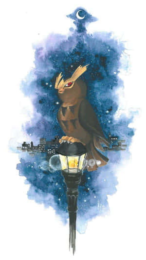 Noctowl Illuminatingthe Night Wallpaper