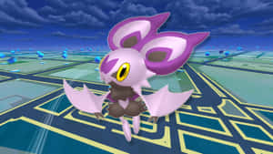 Noibat Flying Over A Game Map In A Digital Domain Wallpaper