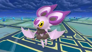 Noibat Flying Over A Game Map In A Digital Domain Wallpaper