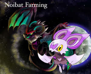 Noibat With Dark Noivern Wallpaper
