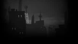 Noir Cityscape Hotel Sign Wallpaper