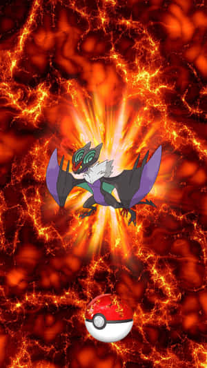 Noivern Pokemon Emerging From Pokeball Wallpaper