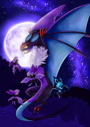 Noivern With Noibat And Shiny Noibat Wallpaper
