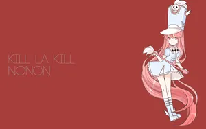 Nonon Jakuzure In Her Signature Outfit With Musical Weapon Wallpaper