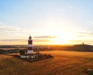 Norfolk's Happisburgh Lighthouse Square Photo Wallpaper