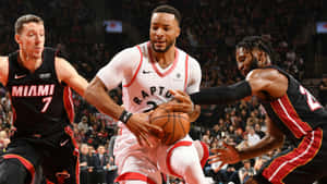 Norman Powell In Toronto Raptors Versus Miami Heat Game Wallpaper