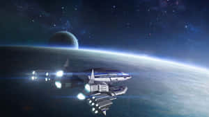 Normandy Sr-2 Cruising Through Space Wallpaper