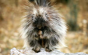 North American Porcupineon Log.jpg Wallpaper