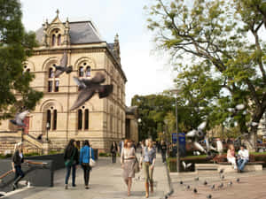 North_ Terrace_ Adelaide_ Bustling_ Street_ Scene Wallpaper