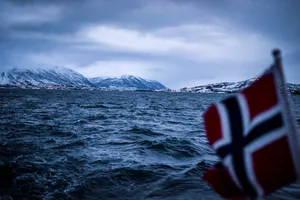 Norway Flag In Ocean Wallpaper