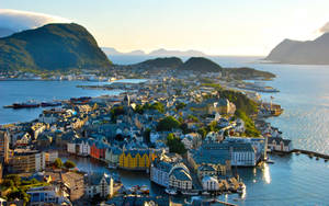 Norway Small Town Of Ålesund Wallpaper