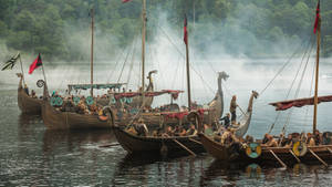 Norwegian Viking Ships Wallpaper