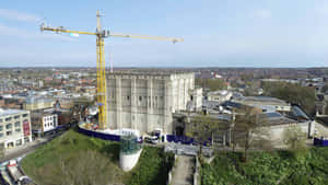 Norwich Construction Site Aerial View Wallpaper