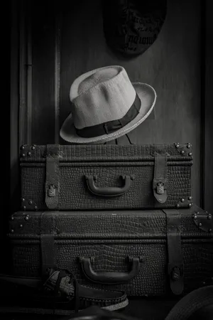 Nostalgic Black And White Photo Of A Classic Car Wallpaper