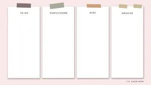 Notepads On Pastel Pink Wallpaper