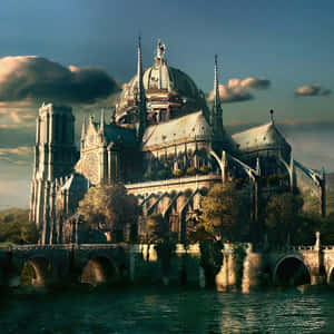 Notre Dame Cathedral 3d Dome Roof Wallpaper